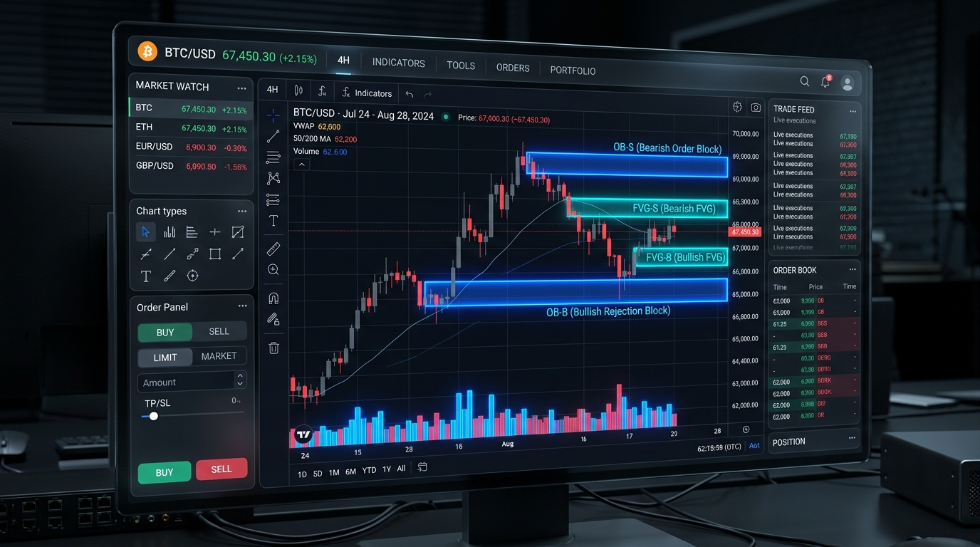 How to Identify Order Blocks and Fair Value Gaps in Forex & Crypto